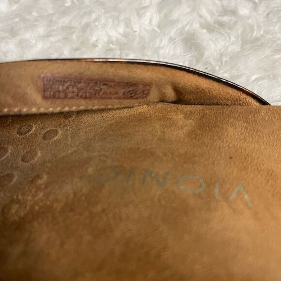 Vionic Brown Tortoise  print leather patent thong sandals size 10 - Picture 8 of 8